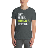Eat Sleep Wrestle Repeat - Cool Wrestling T-Shirt - Cuccico Design