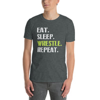 Eat Sleep Wrestle Repeat - Cool Wrestling T-Shirt - Cuccico Design