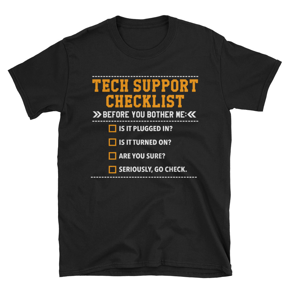 Funny Tech Support Checklist T-Shirt - Sysadmin Gift - Cuccico Design