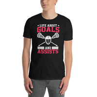 Funny Lacrosse T-Shirt: Life's About Goals - Dad Gift - Cuccico Design