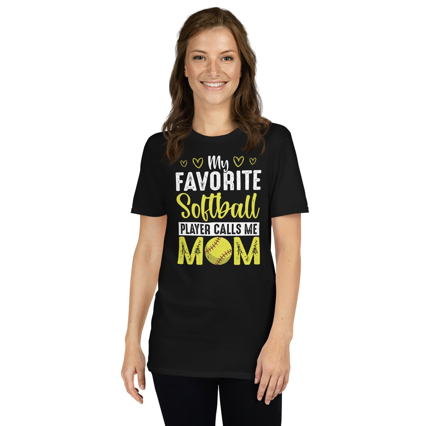 My Favorite Player Calls Me Mom Softball T-Shirt - Cuccico Design