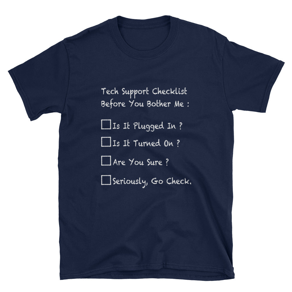 Funny Tech Support Checklist T-Shirt | Helpdesk Gift - Cuccico Design