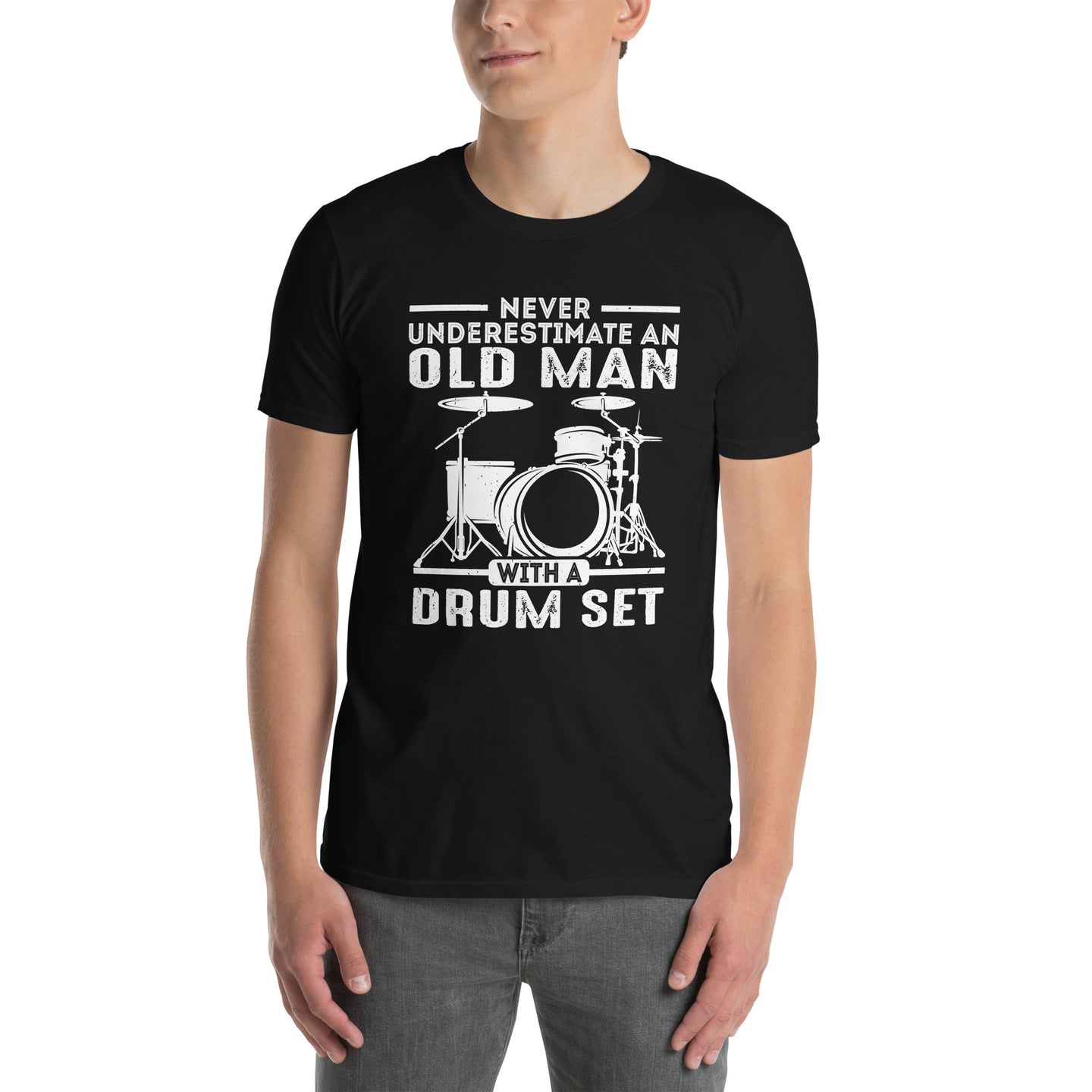 Drummer T-Shirt: Old Man With Drum Set | Gift - Cuccico Design