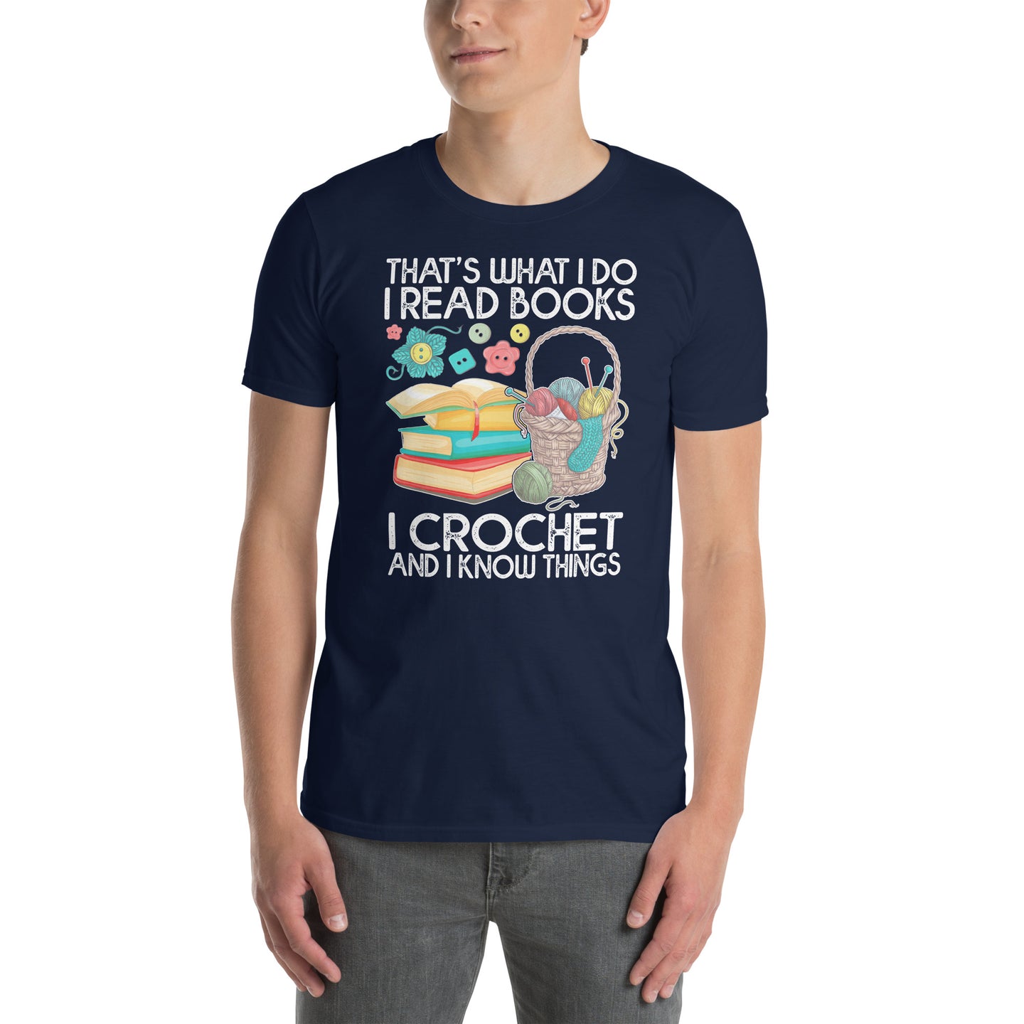 Crochet T-Shirt - I Read Books I Crochet I Know Things Tee - Cuccico Design