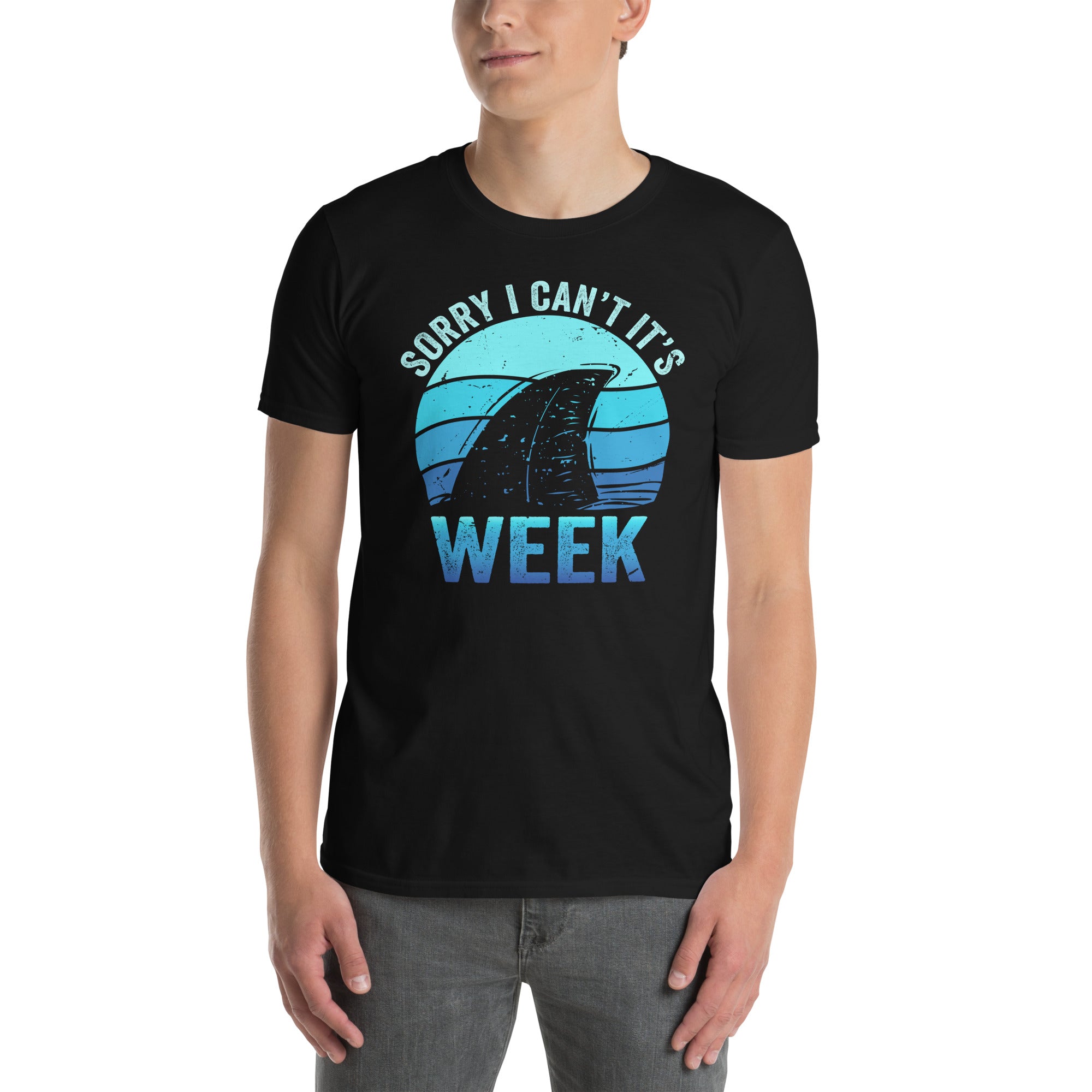Funny Shark T-Shirt | Sorry I Can't It's Week Vintage Tee - Cuccico Design