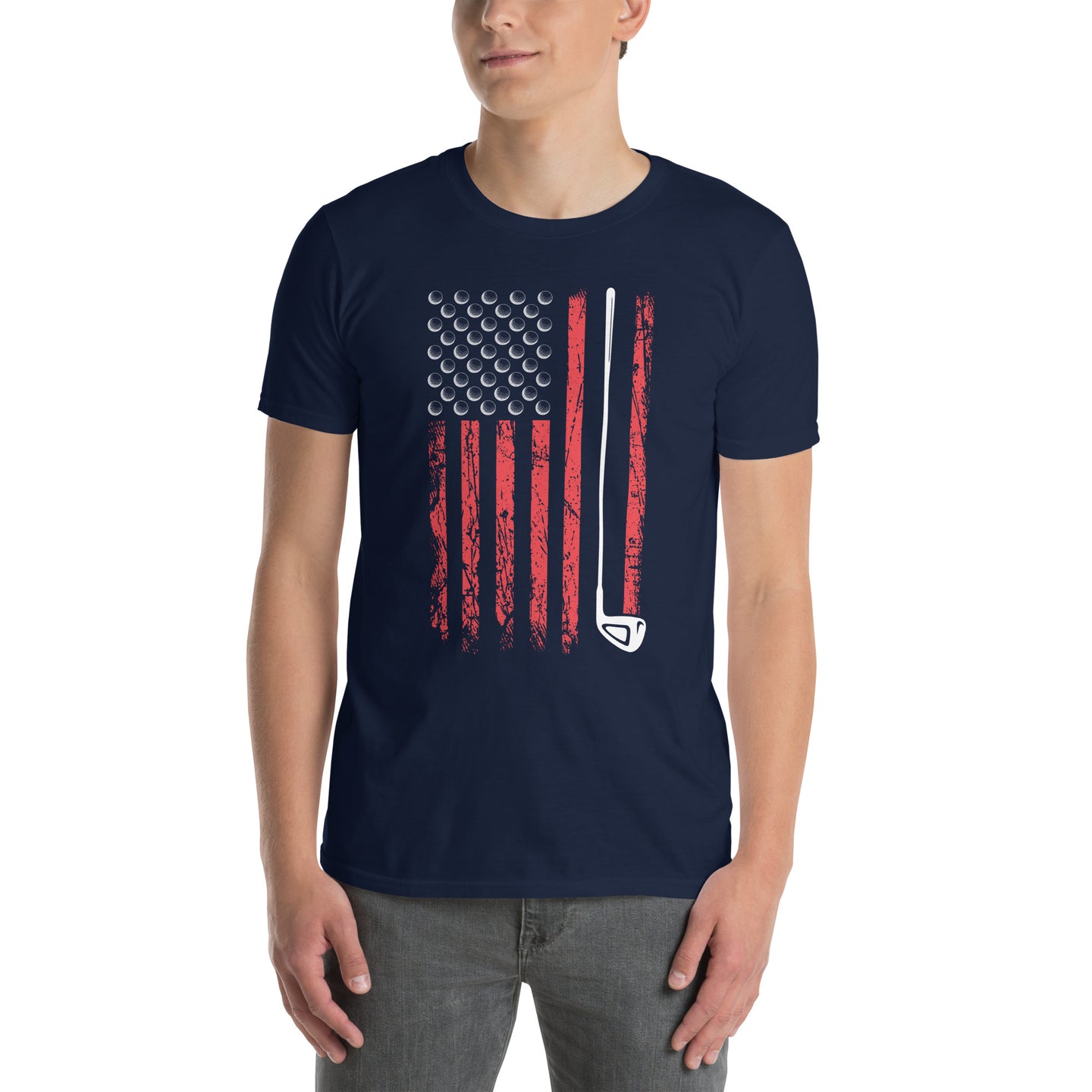American Flag Golf T-Shirt | Patriotic Golfer Gift - Cuccico Design