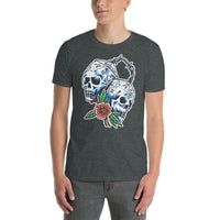 Floral Skull D20 T-Shirt | Gaming & RPG Dice Shirt - Cuccico Design