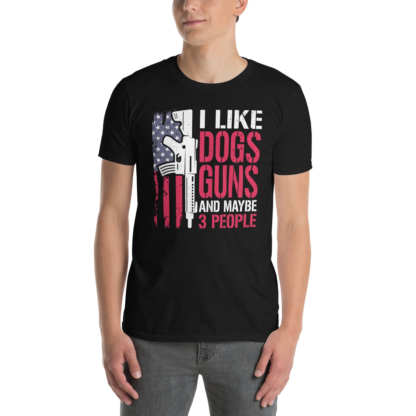 I Like Dogs Guns And Maybe 3 People T-Shirt - Funny - Cuccico Design