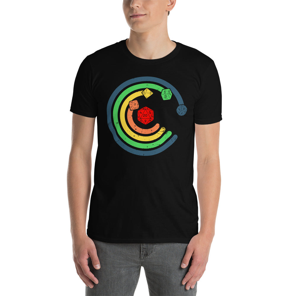 Colorful DnD Dice T-Shirt | Geeky RPG Gift - Cuccico Design