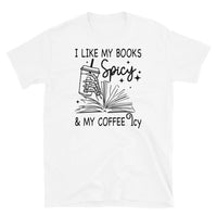 Skeleton Book Lover T-Shirt | Spicy Books Icy Coffee - Cuccico Design