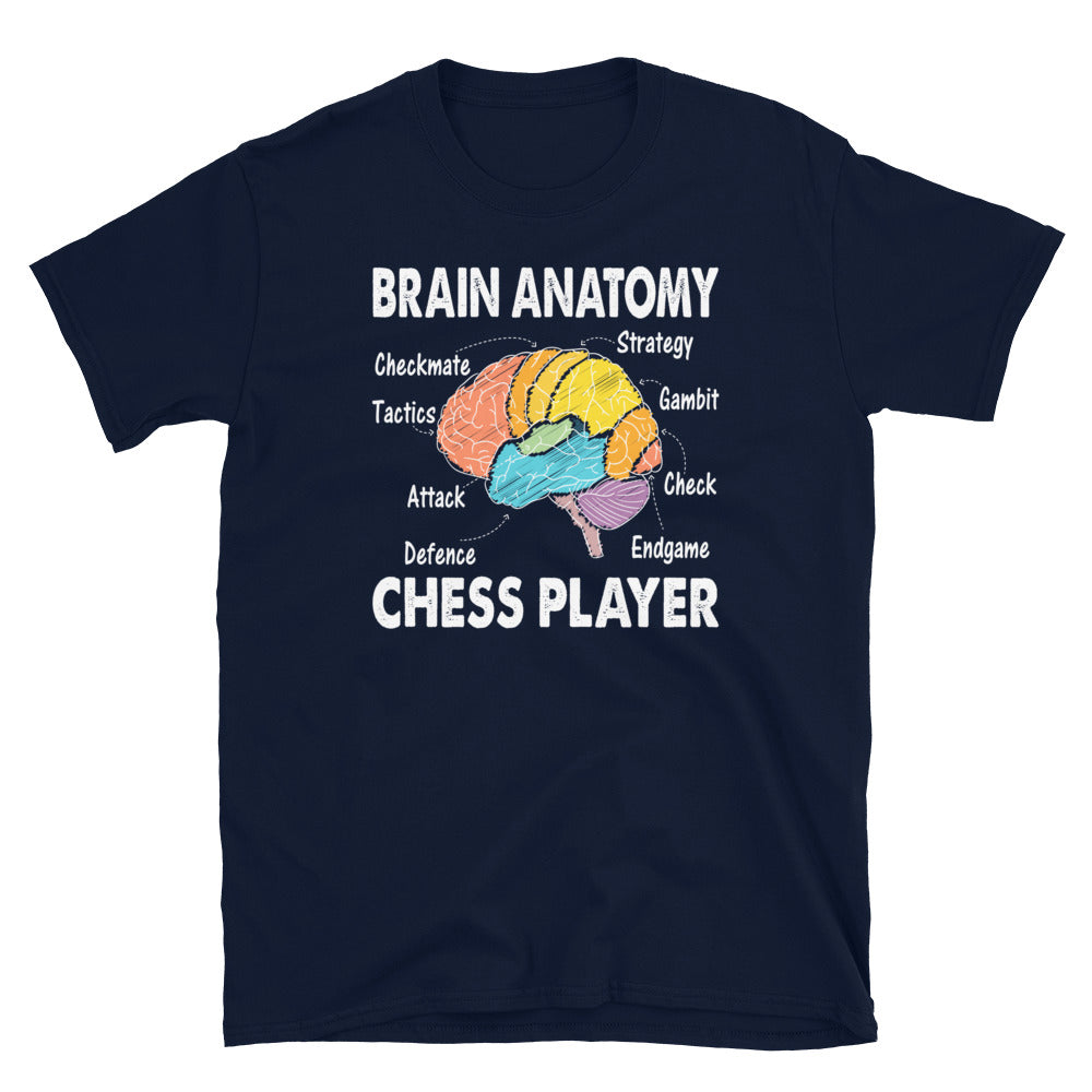 Funny Chess T-Shirt | Brain Anatomy Design | Gift for Players - Cuccico Design