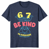 67 means nothing shirt in heather navy kindness means everything tee