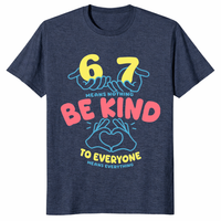 67 means nothing shirt in heather navy kindness means everything tee