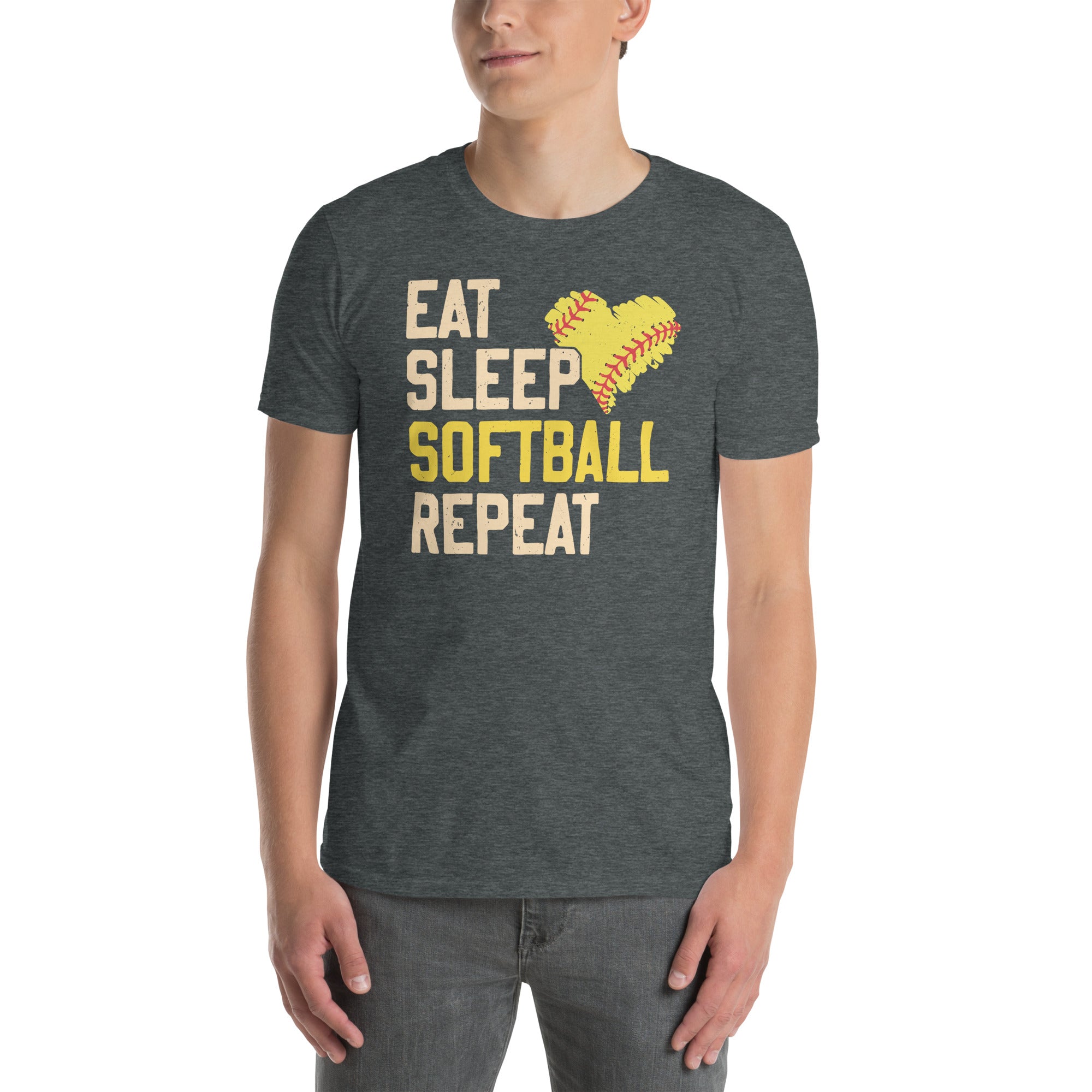 Softball T-Shirt: Eat Sleep Softball Repeat Gift & Apparel - Cuccico Design