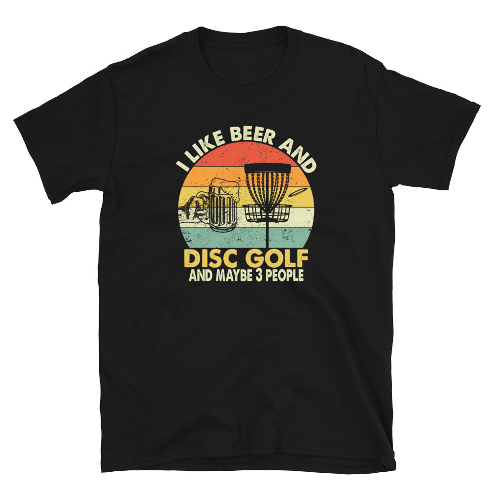 I Like Beer & Disc Golf T-Shirt - Funny Unisex Tee - Cuccico Design