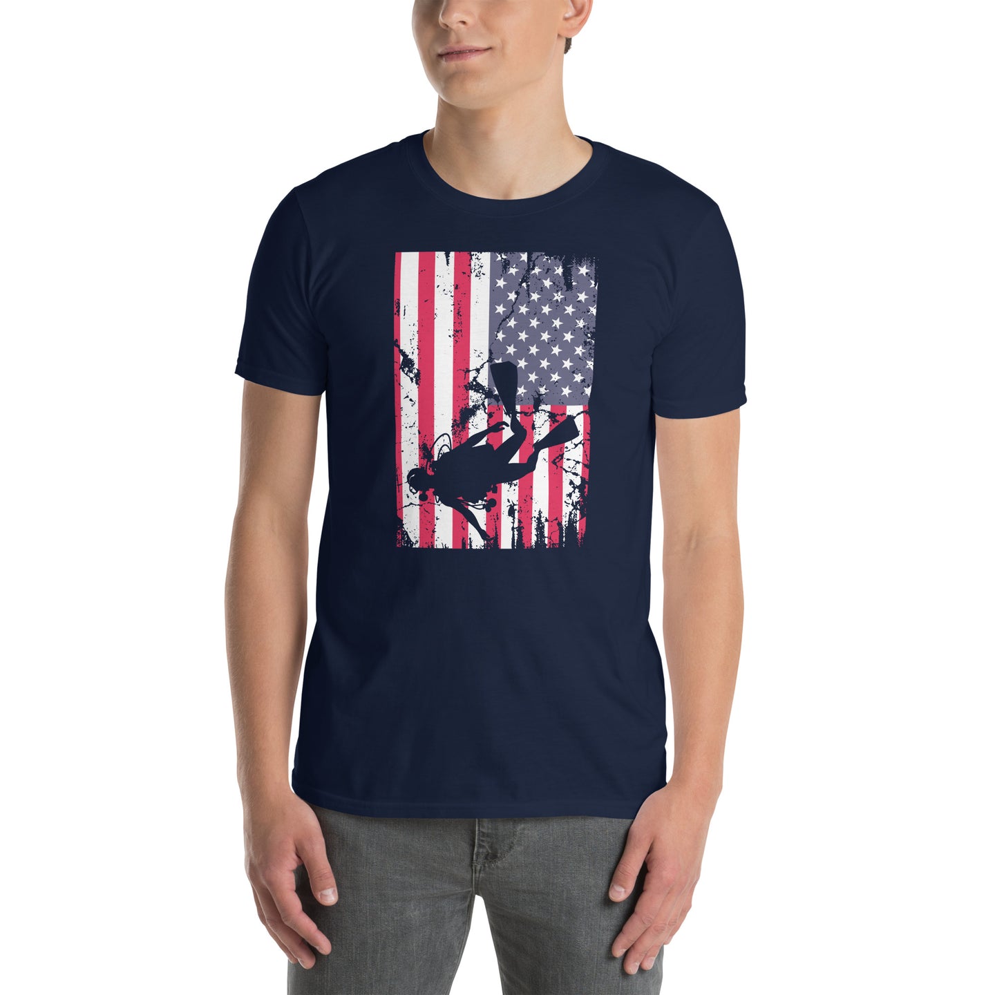 Scuba Diving American Flag T-Shirt - Cuccico Design