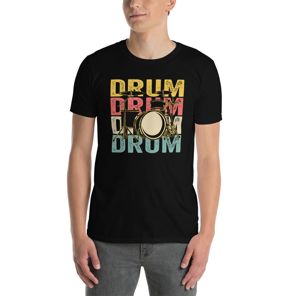 Drummer T-Shirt - Retro Vintage Drum Set Gift - Cuccico Design