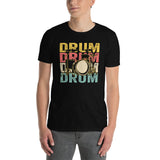 Drummer T-Shirt - Retro Vintage Drum Set Gift - Cuccico Design