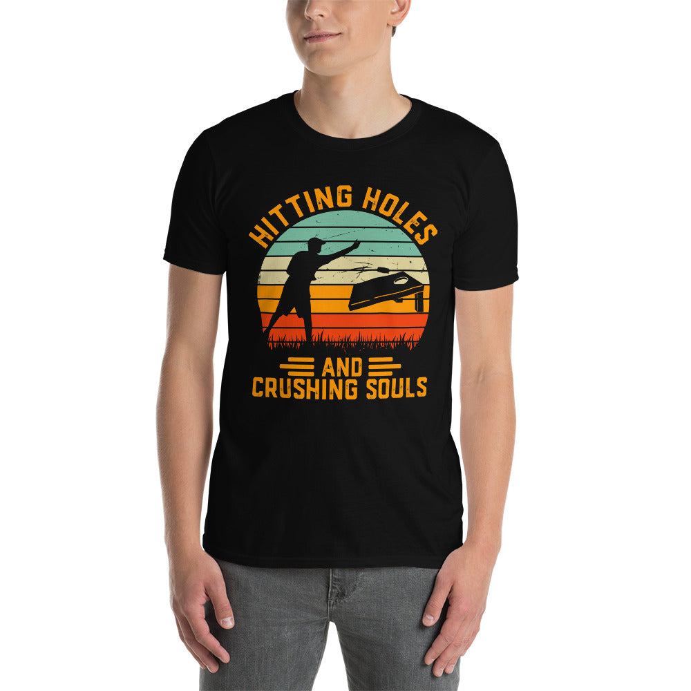 Funny Cornhole Shirt for Men | Hitting Holes Tee - Cuccico Design