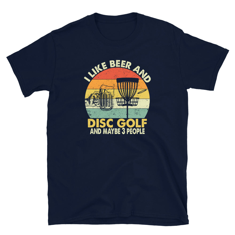 I Like Beer & Disc Golf T-Shirt - Funny Unisex Tee - Cuccico Design
