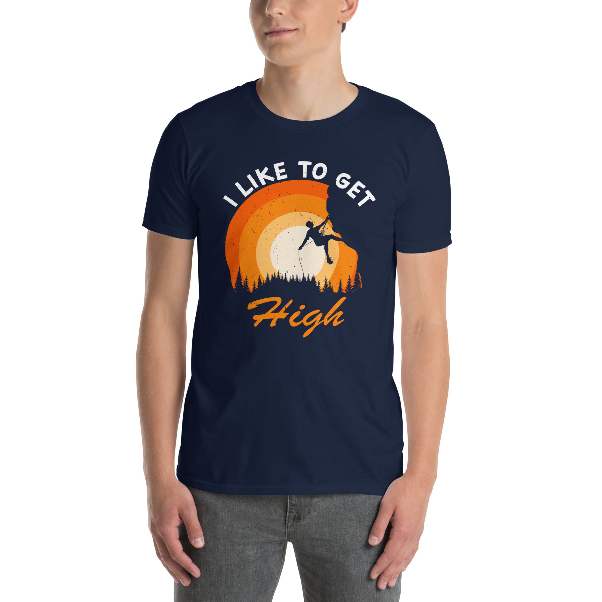 Rock Climbing T-Shirt | 'I Like To Get High' Climber Gift - Cuccico Design