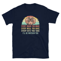 Dachshund T-Shirt: 'Every Snack You Make, Meal You Bake' - Cuccico Design