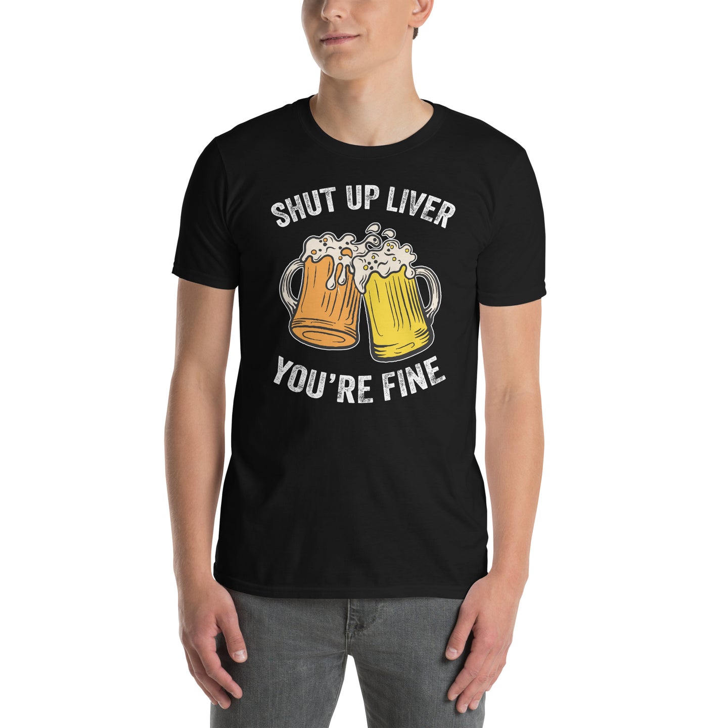 Funny Drinking Shirt: Shut Up Liver T-Shirt - Cuccico Design