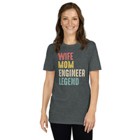 Wife Mom Engineer T-Shirt - Legend Gift for Her - Cuccico Design