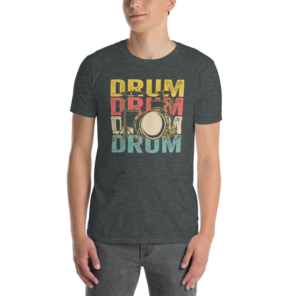 Drummer T-Shirt - Retro Vintage Drum Set Gift - Cuccico Design