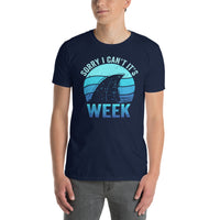 Funny Shark T-Shirt - Sorry I Can't It's Week Tee - Cuccico Design