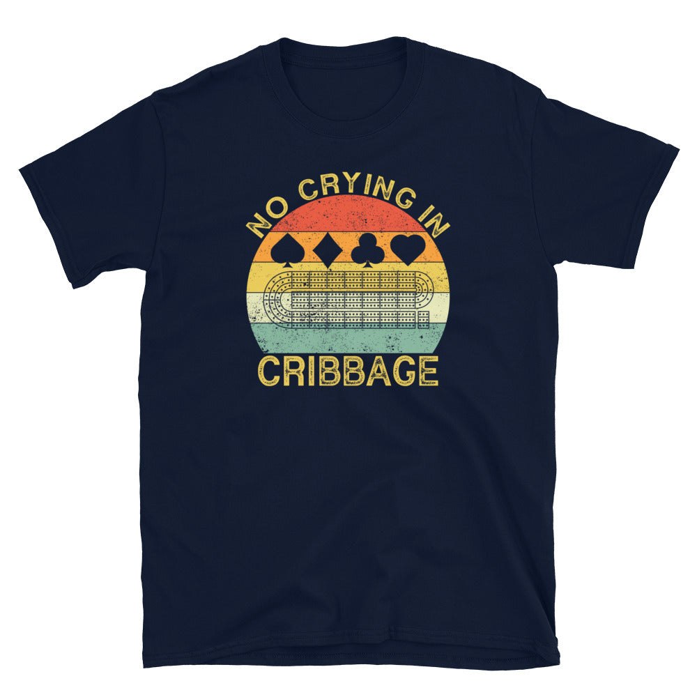 Funny Cribbage T-Shirt - No Crying In Cribbage - Cuccico Design