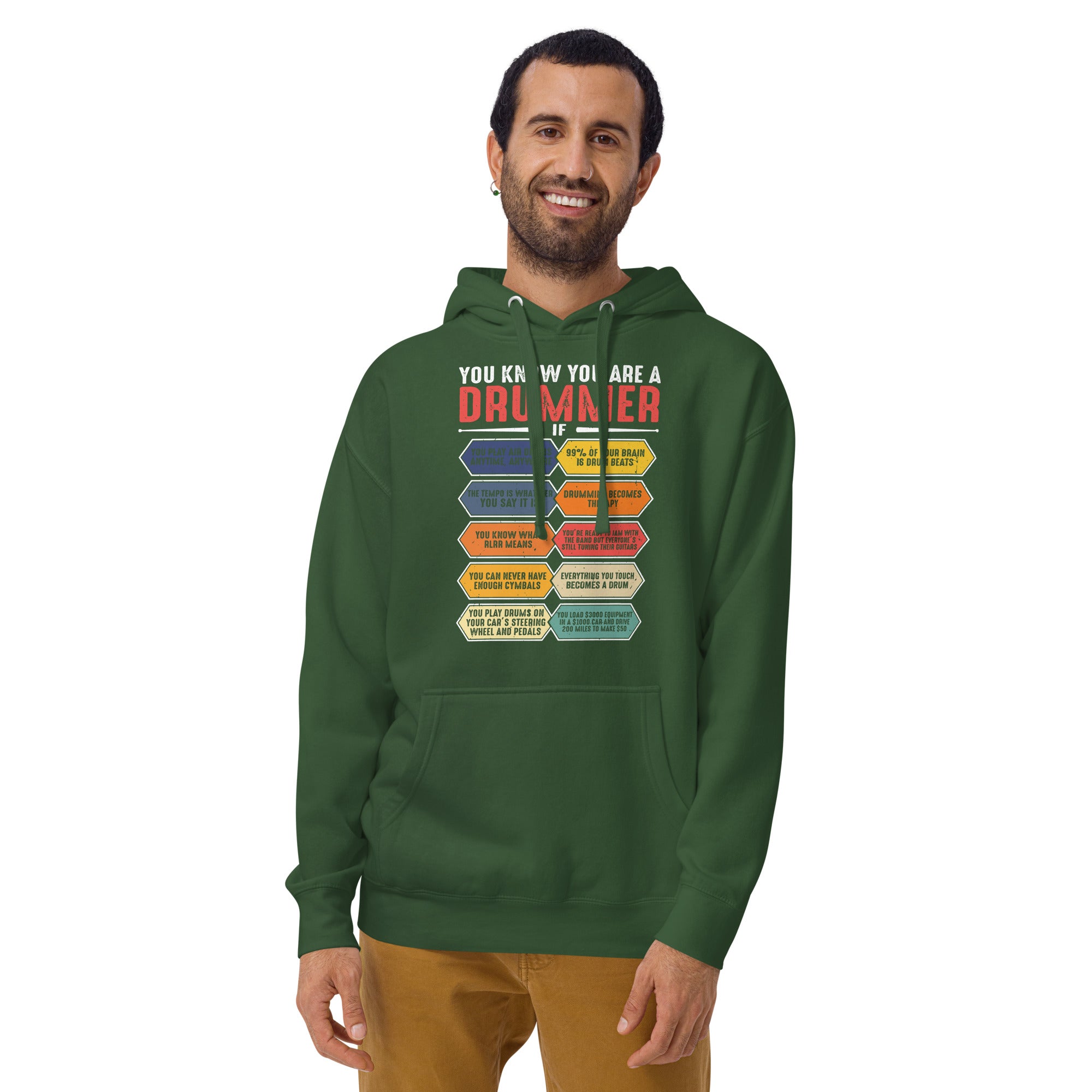 Funny Drummer Hoodie | Cool Gift for Drum Players - Cuccico Design