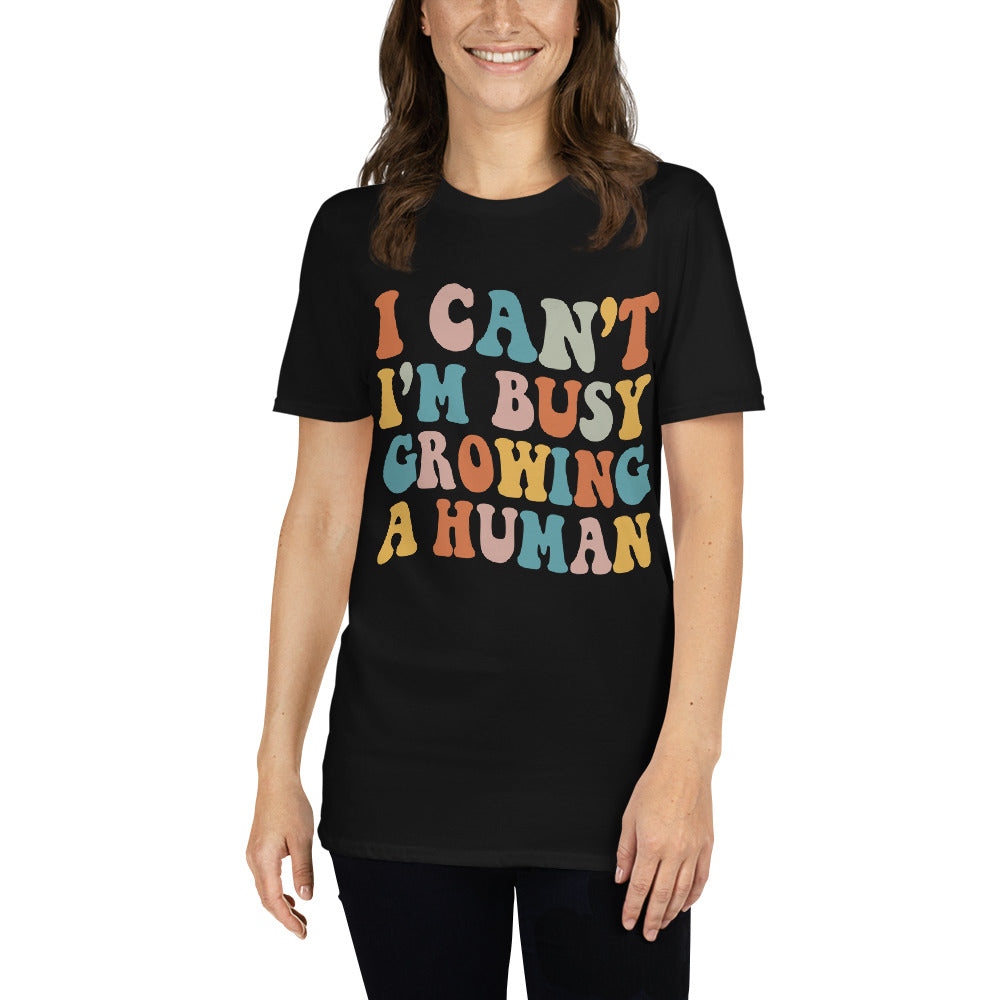 Funny Pregnancy Shirt | Busy Growing A Human Mom T-Shirt Gift - Cuccico Design