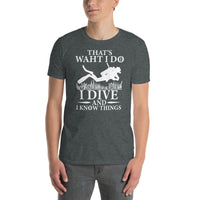 Scuba Diving T-Shirt Gift - 'I Dive & Know Things' Funny Tee - Cuccico Design
