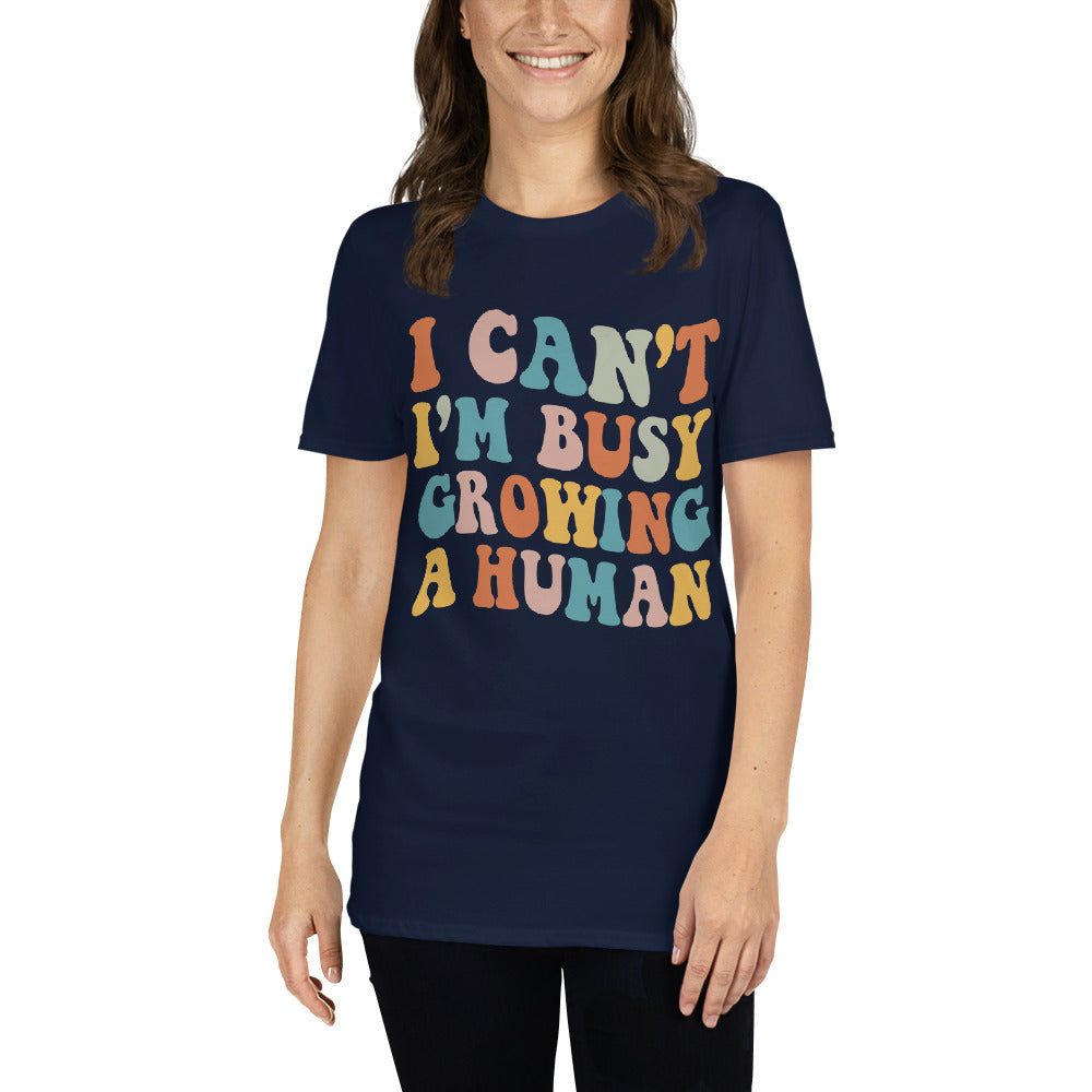 Funny Pregnancy Shirt | Busy Growing A Human Mom T-Shirt Gift - Cuccico Design