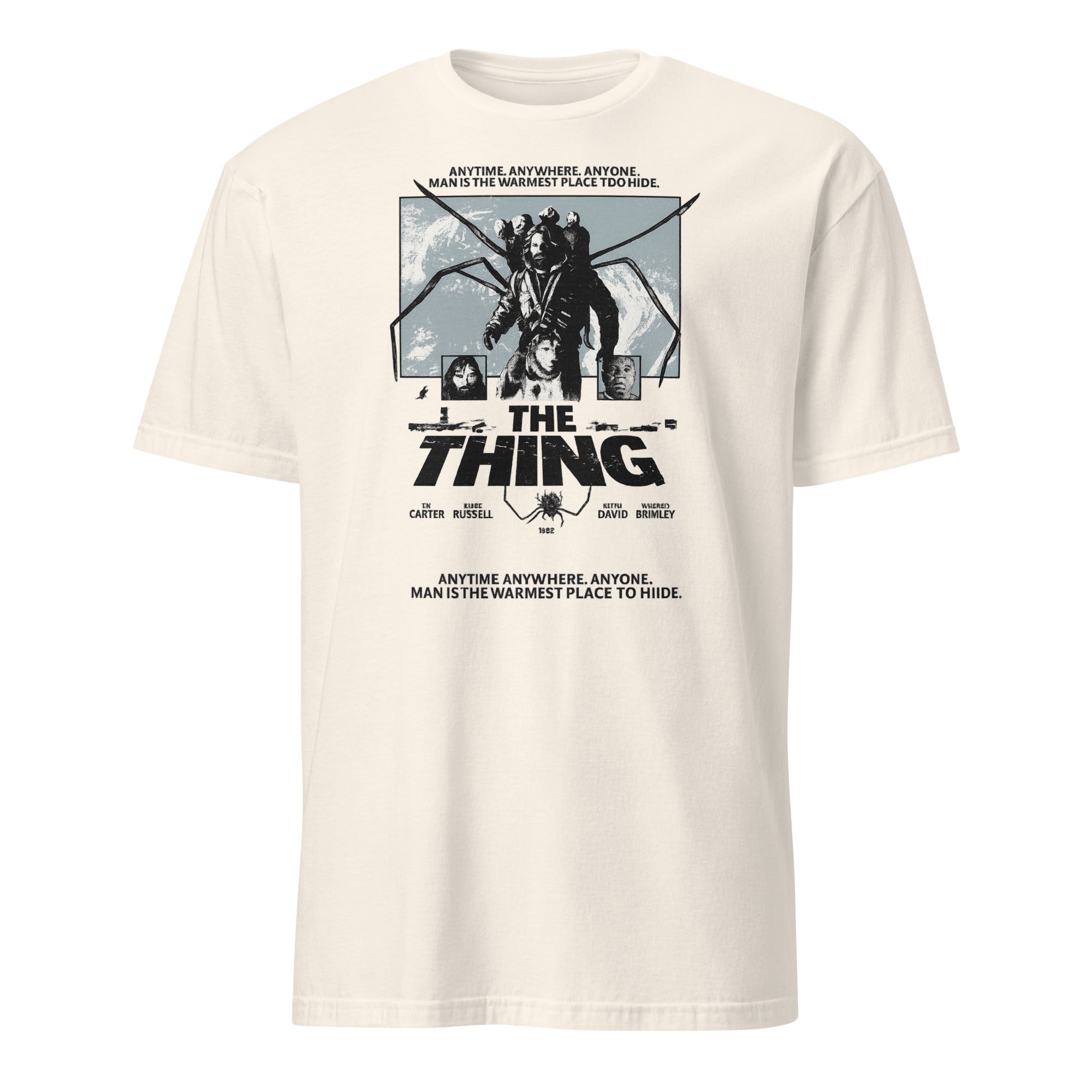 Natural 80s horror movie shirt featuring retro The Thing Japanese poster by Cuccico