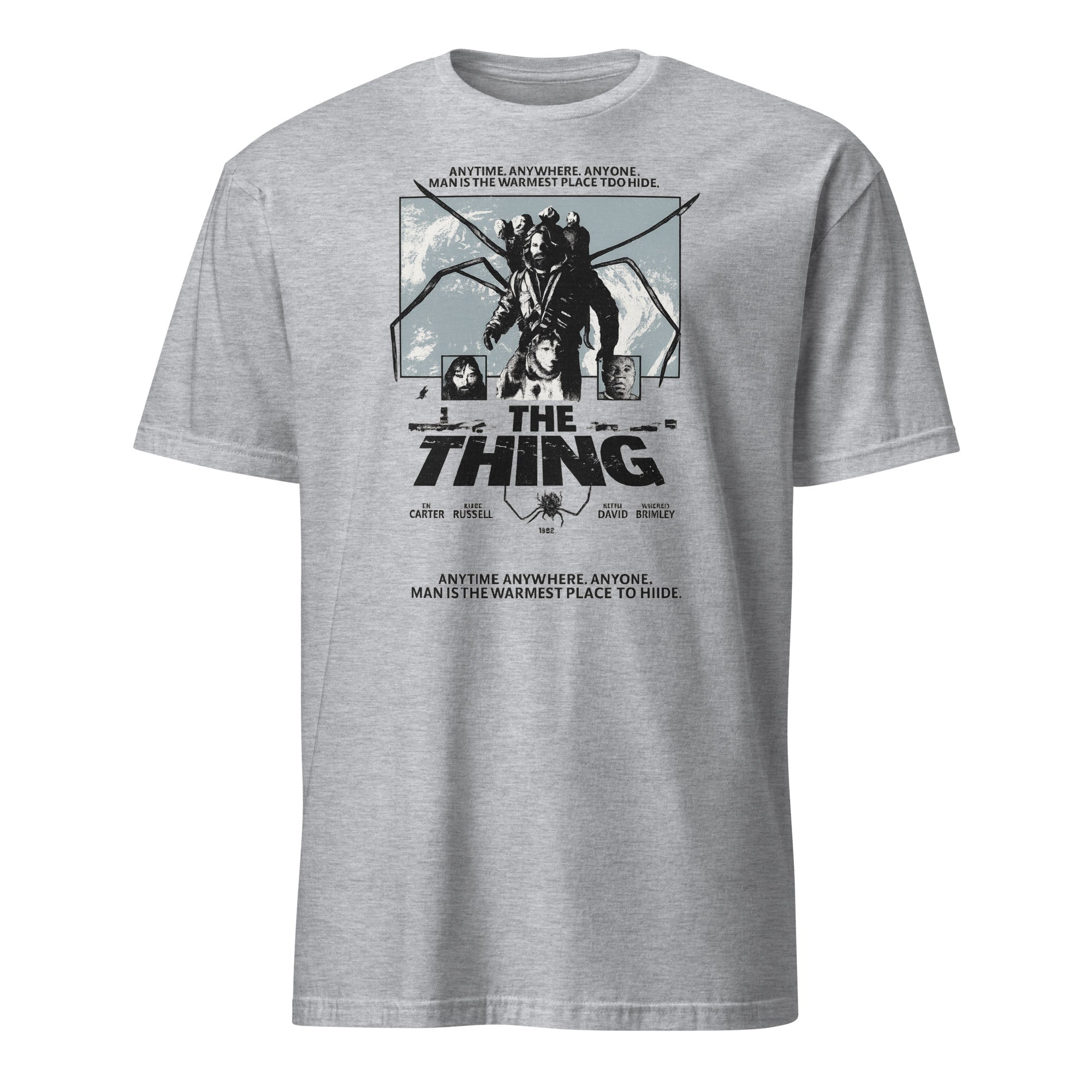Sport grey 80s horror movie shirt featuring retro The Thing Japanese poster by Cuccico