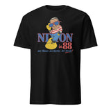 80s Political Humor Nixon Graphic Tee in black by Cuccico