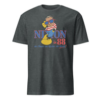 80s Political Humor Nixon Graphic Tee in dark heather by Cuccico