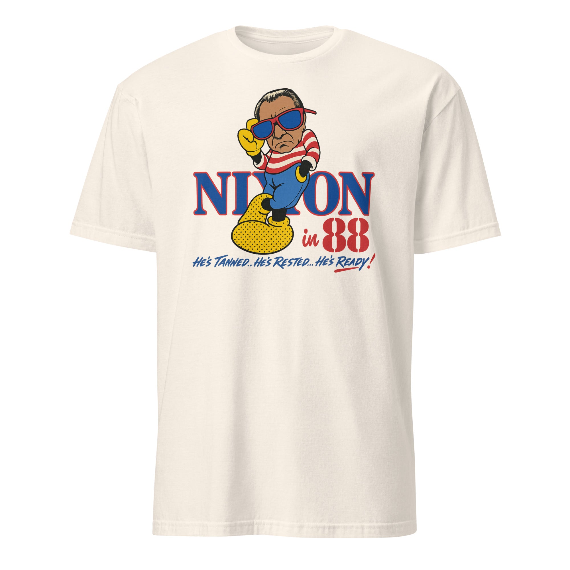 80s Political Humor Nixon Graphic Tee in natural by Cuccico