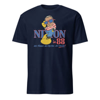 80s Political Humor Nixon Graphic Tee in navy by Cuccico