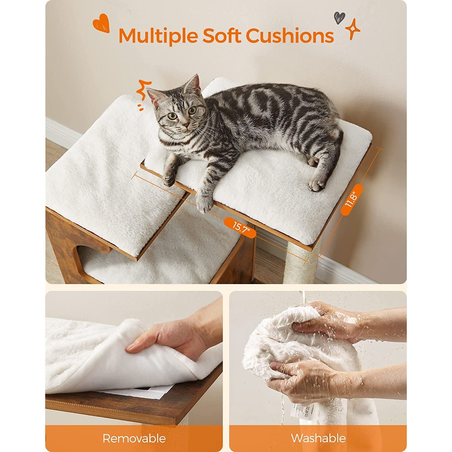 Premium Cat Tower with 3 Beds and Cave - YourCatBackpack.Co