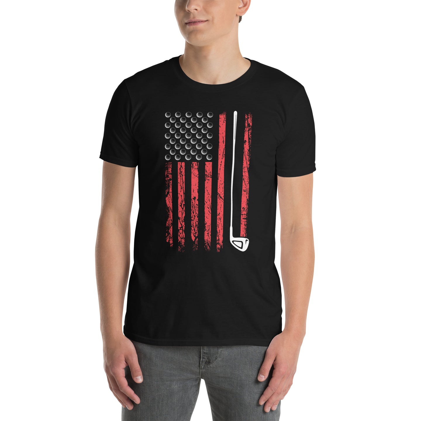 American Flag Golf T-Shirt | Patriotic Golfer Gift - Cuccico Design