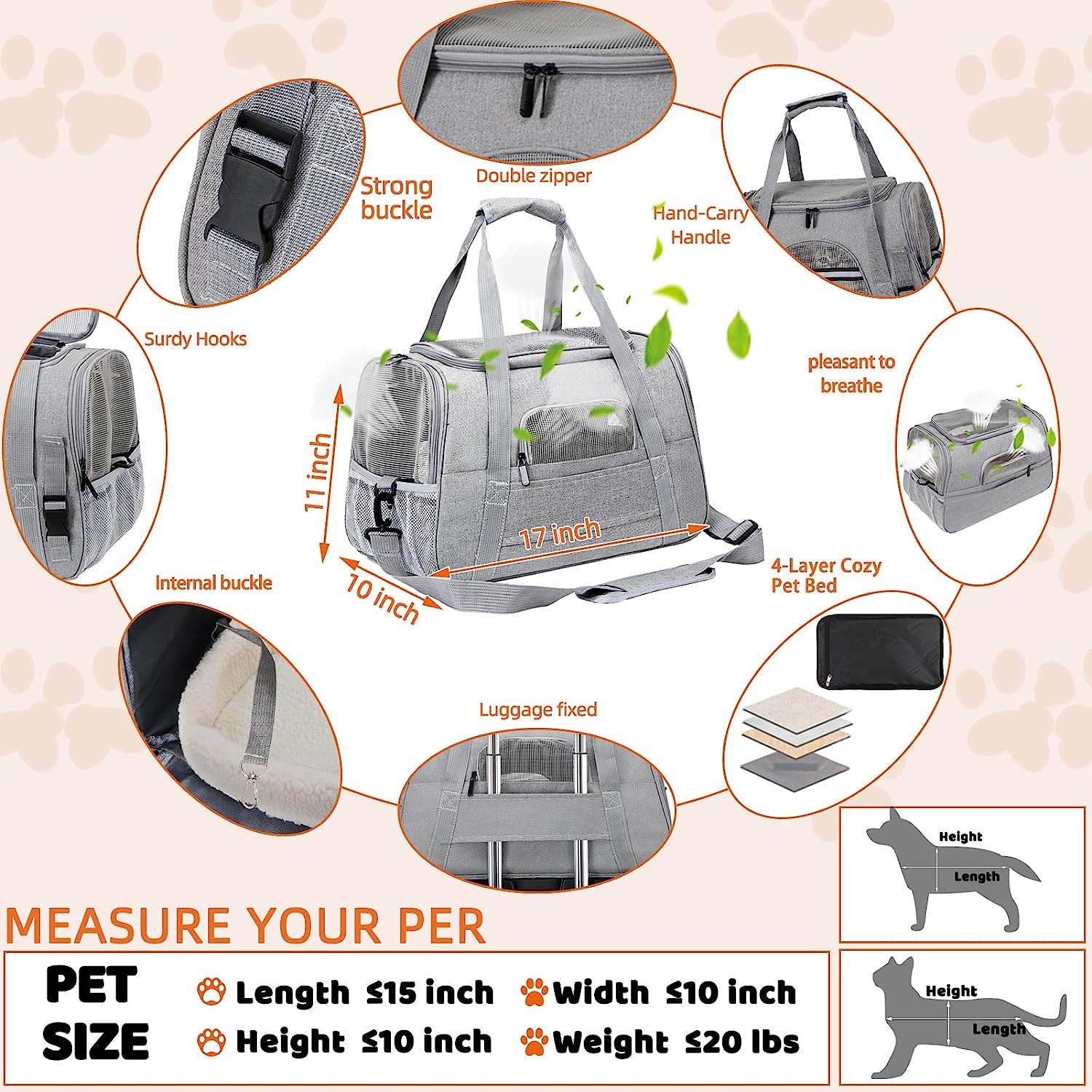 Premium Airline Approved Cat Travel Carrier Bag