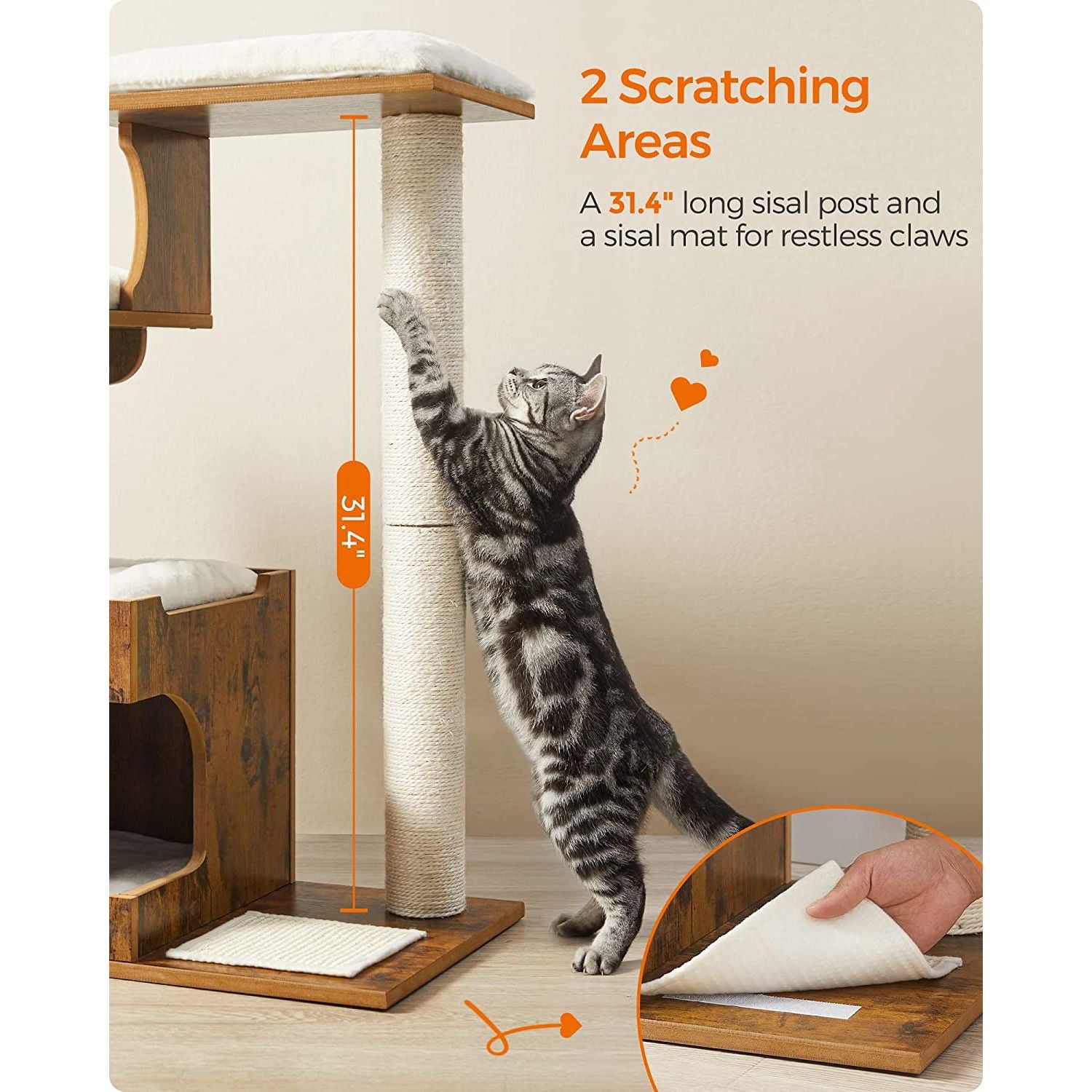 Premium Cat Tower with 3 Beds and Cave - YourCatBackpack.Co