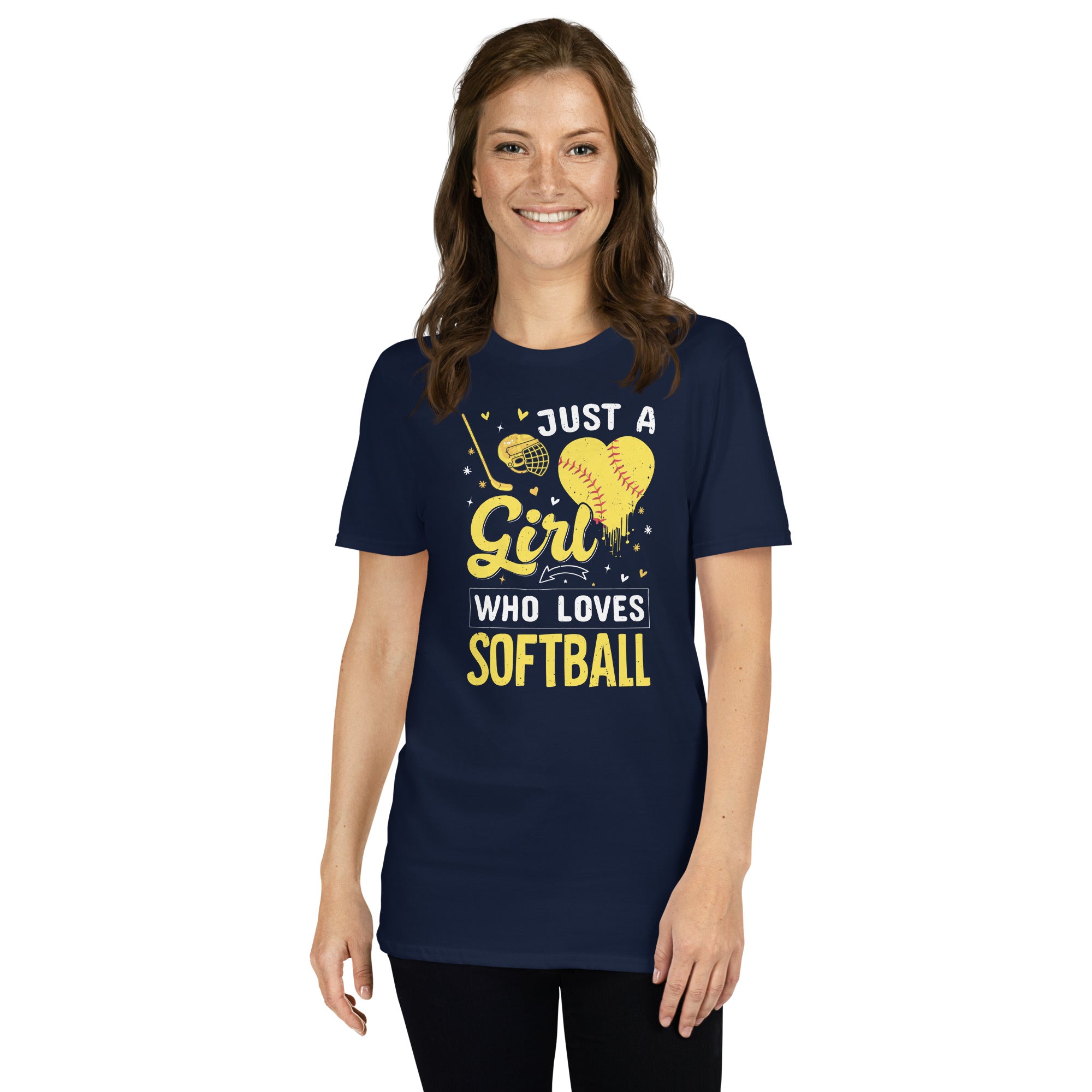 Just A Girl Who Loves Softball T-Shirt - Cute Gift - Cuccico Design