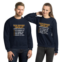 Funny Tech Support Checklist Sweatshirt | IT Support Gift - Cuccico Design