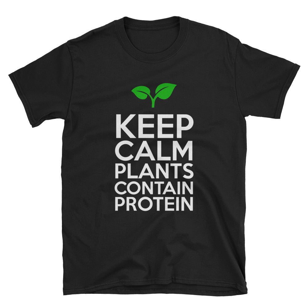 Funny Vegan T-Shirt | Plants Contain Proteins Gift - Cuccico Design