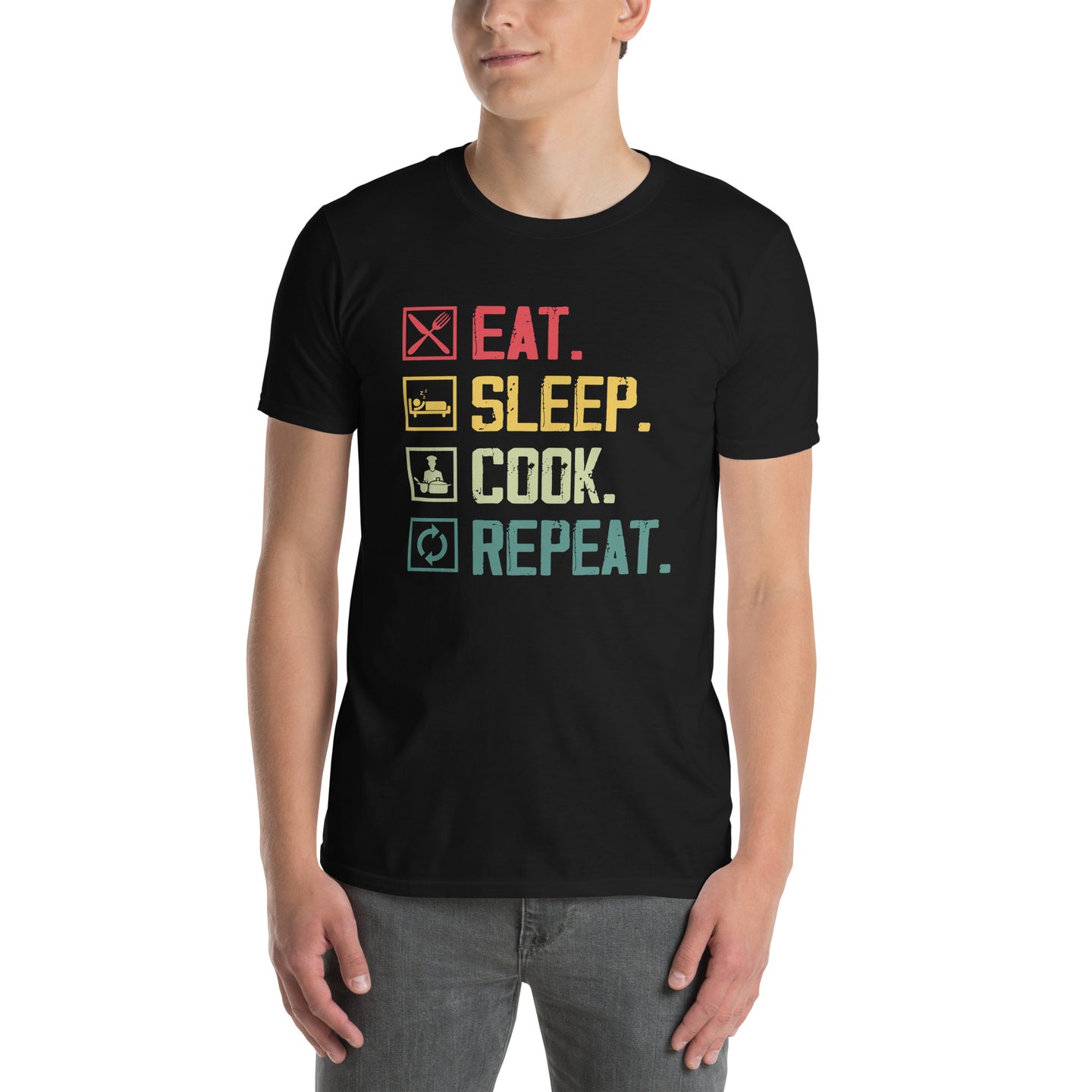 Eat Sleep Cook Repeat Cooking Shirt | Funny Chef Gift - Cuccico Design