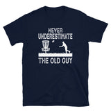 Never Underestimate The Old Guy - Funny Disc Golf T-Shirt - Cuccico Design